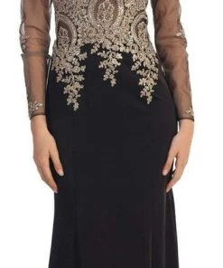 Dancing Queen - 8999 Illusion Dress With Beaded Lace Applique And Sleeves