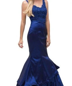 Formal Gowns Dancing Queen 9457 Sleeveless V-Neck Mermaid Evening Dress