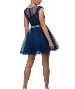 Cocktail Dresses Dancing Queen - 9489 Lace Applique A-line Cocktail Dress