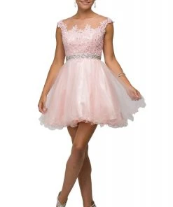 Cocktail Dresses Dancing Queen - 9489 Lace Applique A-line Cocktail Dress