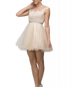 Cocktail Dresses Dancing Queen - 9489 Lace Applique A-line Cocktail Dress