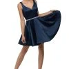Dancing Queen - 9504 Jeweled Waistband Sweetheart Neck Satin A-line Cocktail Dress - 1 Pc Navy In Size L Available 1 Dancing Queen - 9504 Jeweled Waistband Sweetheart Neck Satin A-line Cocktail Dress - 1 Pc Navy In Size L Available