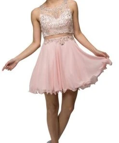 Dancing Queen - 9550 Mock Two-Piece A-Line Short Homecoming Dress