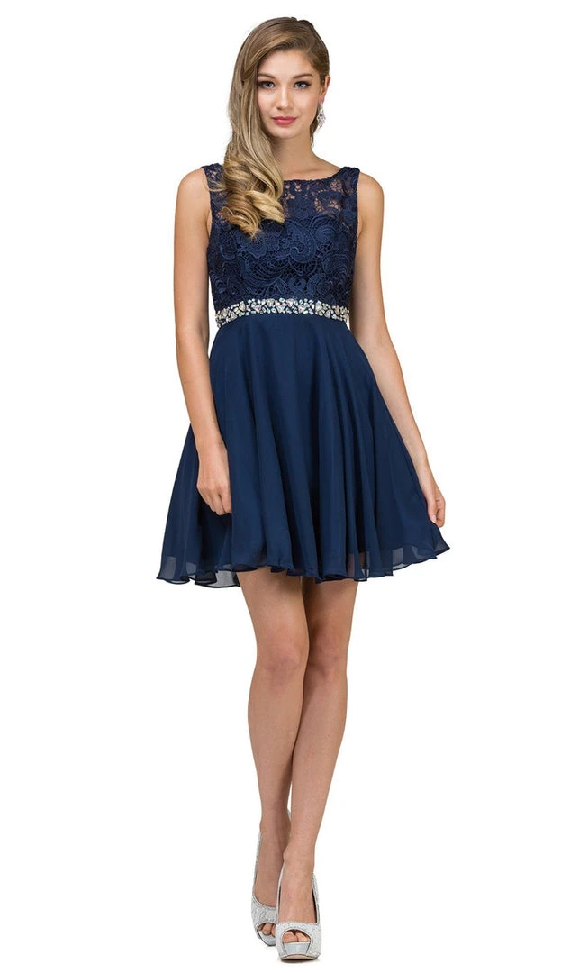 Dancing Queen - 9659 Illusion Lace Bodice Cocktail Dress Cocktail Dresses 7 Dancing Queen - 9659 Illusion Lace Bodice Cocktail Dress Cocktail Dresses