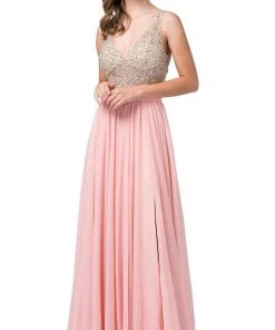 Dancing Queen - Beaded Bodice Flowy A-Line Dress 2569 - 1 Pc Navy In Size XS And 1 Pc Plum In Size XS Available