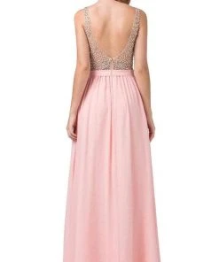 Dancing Queen - Beaded Bodice Flowy A-Line Dress 2569 - 1 Pc Navy In Size XS And 1 Pc Plum In Size XS Available