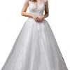 Formal Gowns Dancing Queen Bridal - Sleeveless Embroidered Bodice Long Ballgown 71 - 1 Pc Off White In Size XS Available