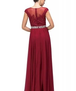 Dancing Queen - Cap Sleeve Illusion Beaded Belt A-Line Dress 9400 - 1 Pc Taupe In Size S Available 5 Dancing Queen - Cap Sleeve Illusion Beaded Belt A-Line Dress 9400 - 1 Pc Taupe In Size S Available