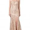 Dancing Queen - Illusion Halter Glitter Evening Gown 2618 - 1 Pc Gold In Size S Available