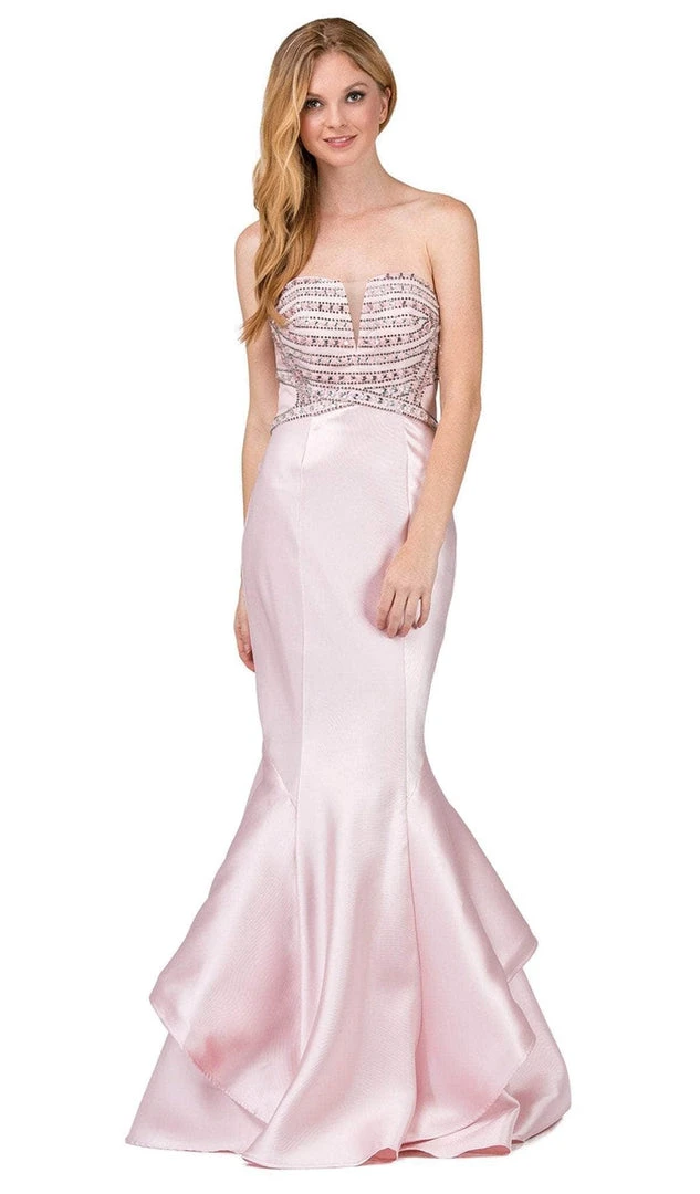 Dancing Queen - Strapless Ruffled Mermaid Prom Dress 9917 - 1 Pc Blush In Size L Available 3 Dancing Queen - Strapless Ruffled Mermaid Prom Dress 9917 - 1 Pc Blush In Size L Available