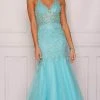 Dave & Johnny A10459 - Laced Fit And Flare Prom Gown 1 Dave & Johnny A10459 - Laced Fit And Flare Prom Gown