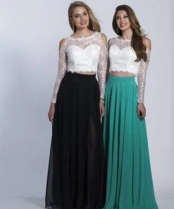 Dave & Johnny Two-Piece Long Sleeve Illusion Lace Gown 3472 - 1 Pc Black In Size 8 Available 7 Dave & Johnny Two-Piece Long Sleeve Illusion Lace Gown 3472 - 1 Pc Black In Size 8 Available