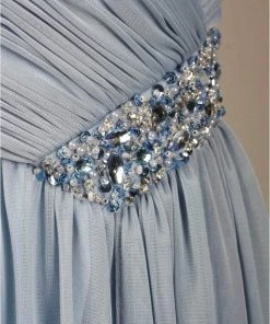 Formal Gowns Decode 1.8 - 181489 Surplice Ruched V-Neck Jeweled Chiffon Gown