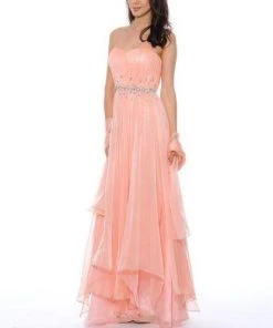 Decode 1.8 - 182471D Strapless Ruched Chiffon Evening Dress Formal Gowns