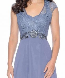 Formal Gowns Decode 1.8 - 182532D Embellished Lace Chiffon Dress