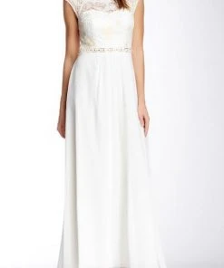 Formal Gowns Decode 1.8 - 182811 Queen Anne Lace A-Line Evening Gown