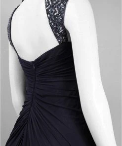 Decode 1.8 - 182852 Princess Anne Style Jersey Sheath Dress - 1 Pc Navy In Size 6 Available Formal Gowns