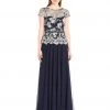 Decode 1.8 - 183513 Embroidered Illusion Short Sleeves Evening Dress