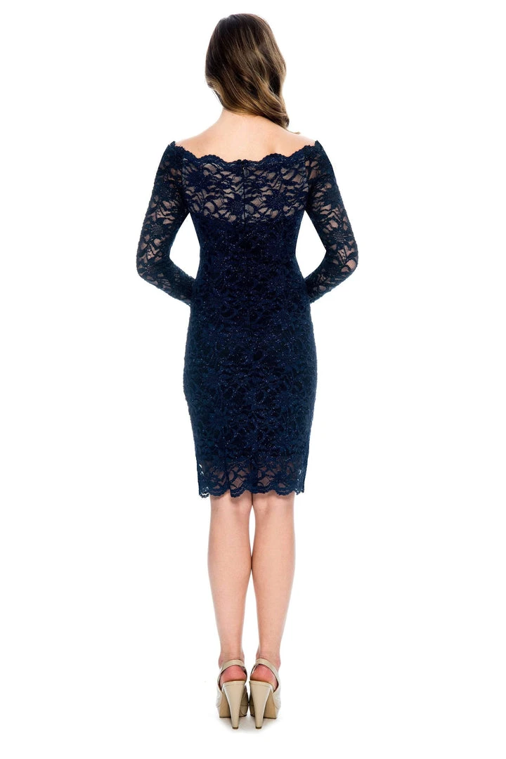 Decode 1.8 - 183762 Long Sleeve Off Shoulder Floral Lace Dress 4 Decode 1.8 - 183762 Long Sleeve Off Shoulder Floral Lace Dress