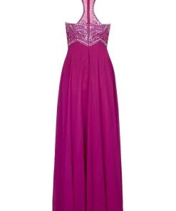 Formal Gowns Decode 1.8 - 184057 Beaded Embellished Racerback Flowy Evening Gown