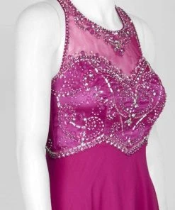 Formal Gowns Decode 1.8 - 184057 Beaded Embellished Racerback Flowy Evening Gown