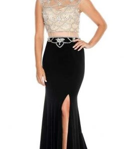 Decode 1.8 - 184060 Dazzling Illusion Cage Embellished Evening Dress