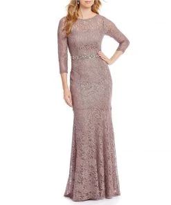 Formal Gowns Decode 1.8 - 184138 Long Sleeves Lace Evening Gown