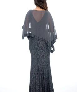 Decode 1.8 - 184212 Sheer Cape Embroidered Evening Dress Formal Gowns