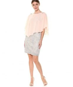 Decode 1.8 - 184467 Embellished Chiffon And Metallic Lace Dress Cocktail Dresses