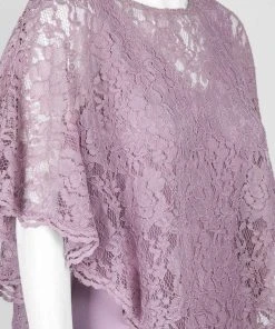 Decode 1.8 - 184553 Jersey Knit Long Gown With Lace Cape