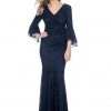 Decode 1.8 - 184758 Bell Sleeve Glitter Lace Faux Surplice Gown