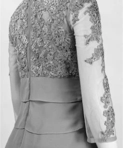 Formal Gowns Decode 1.8 - Applique Tiered Chiffon Dress 183184 7 Formal Gowns Decode 1.8 - Applique Tiered Chiffon Dress 183184