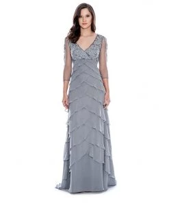 Formal Gowns Decode 1.8 - Applique Tiered Chiffon Dress 183184