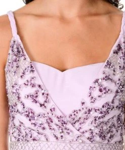 Decode 1.8 - Braided Strap Bedazzled Chiffon Gown 182303