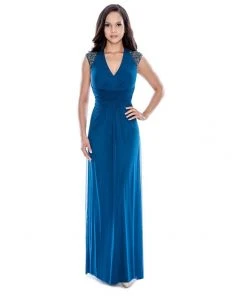 Decode 1.8 - Cap Sleeves V Neck Long Dress 183233 Formal Gowns