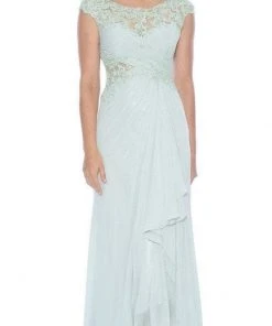 Formal Gowns Decode 1.8 - Embellished Cap Sleeve Bateau Neck Dress 182896
