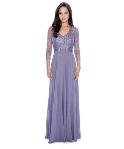 Decode 1.8 - Embellished V-Neck Chiffon A-line Dress 182581