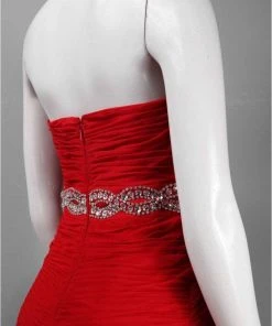 Decode 1.8 - Jeweled Waist High Low Sweetheart Dress 182487 Formal Gowns 7 Decode 1.8 - Jeweled Waist High Low Sweetheart Dress 182487 Formal Gowns