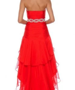 Decode 1.8 - Jeweled Waist High Low Sweetheart Dress 182487 Formal Gowns 6 Decode 1.8 - Jeweled Waist High Low Sweetheart Dress 182487 Formal Gowns