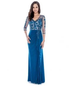 Decode 1.8 - Lace Applique Draped Gown 183186