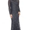 Formal Gowns Decode 1.8 - Off-Shoulder Lace Mermaid Gown 183916 - 2 Pcs Charcoal In Sizes 2 And 6 Available