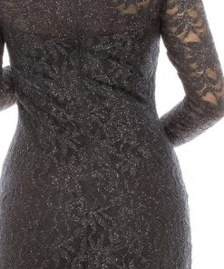 Formal Gowns Decode 1.8 - Off-Shoulder Lace Mermaid Gown 183916 - 2 Pcs Charcoal In Sizes 2 And 6 Available