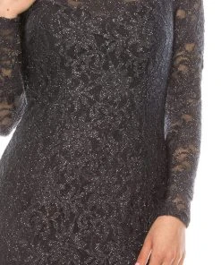 Formal Gowns Decode 1.8 - Off-Shoulder Lace Mermaid Gown 183916 - 2 Pcs Charcoal In Sizes 2 And 6 Available