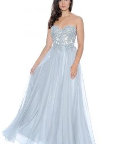 Formal Gowns Decode 1.8 - Strapless Lace Bodies A-Line Gown 182889