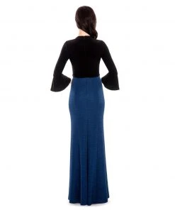 Decode 1.8 - V Neck Quarter Length Long Dress 183812