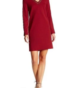 Donna Ricco - DR20534 Embroidered Long Sleeve Sheath Dress