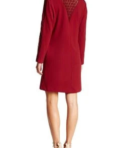 Donna Ricco - DR20534 Embroidered Long Sleeve Sheath Dress