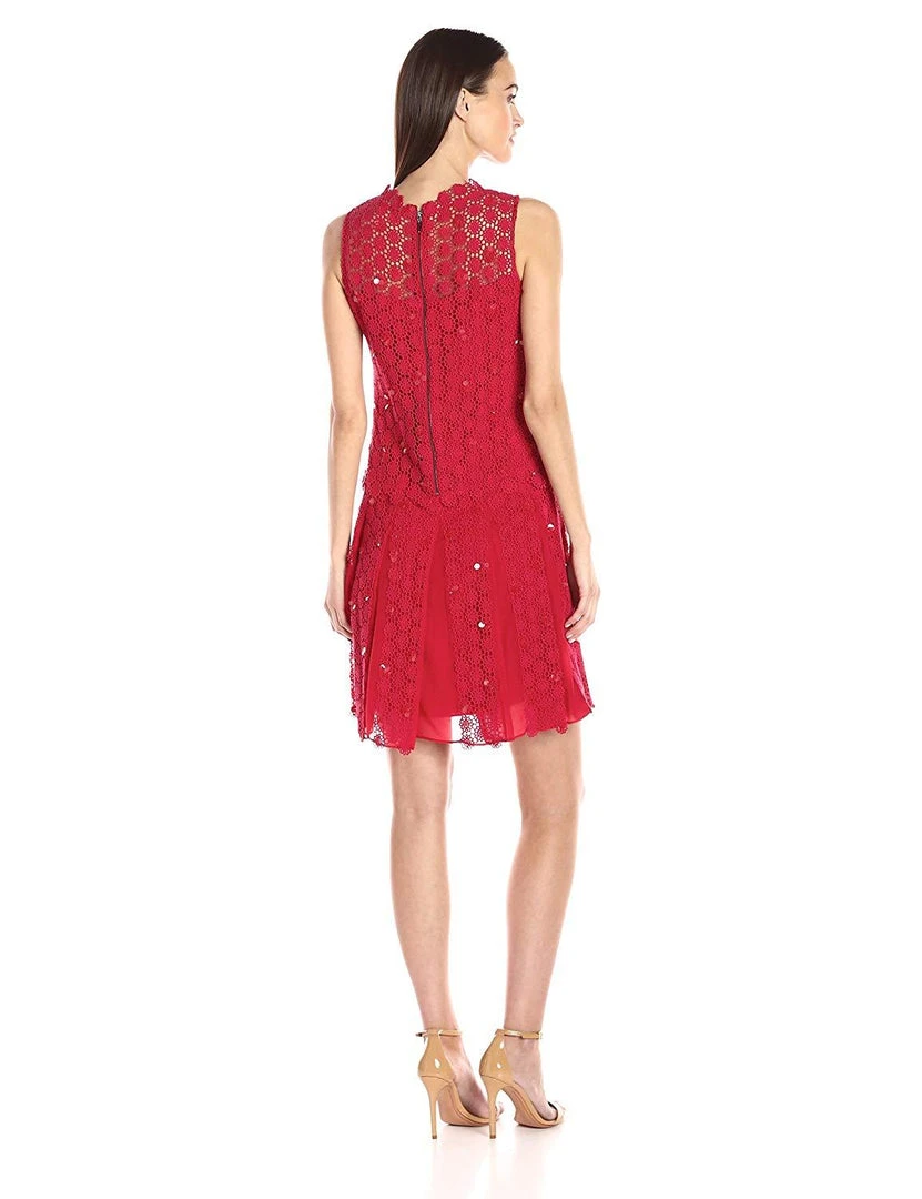 Cocktail Dresses Elie Tahari - E41VA607 Embellished Crochet A-line Dress 4 Cocktail Dresses Elie Tahari - E41VA607 Embellished Crochet A-line Dress