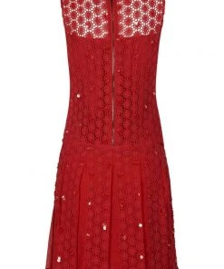 Cocktail Dresses Elie Tahari - E41VA607 Embellished Crochet A-line Dress 10 Cocktail Dresses Elie Tahari - E41VA607 Embellished Crochet A-line Dress