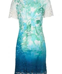 Elie Tahari - E507P607 Floral Lace Jewel Neck Sheath Dress